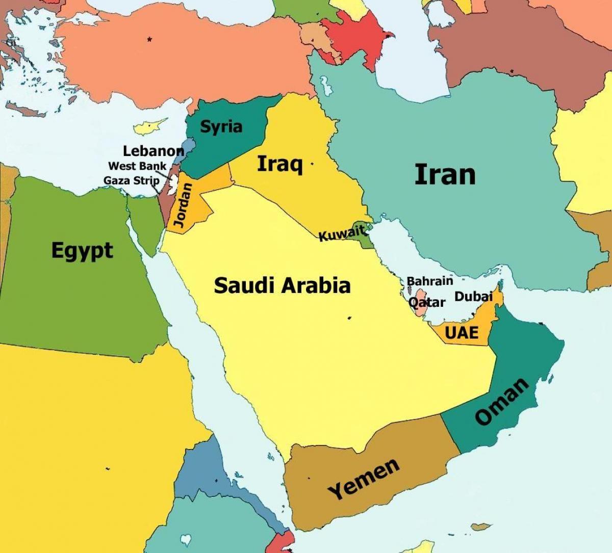 harta qatar și țările din jur