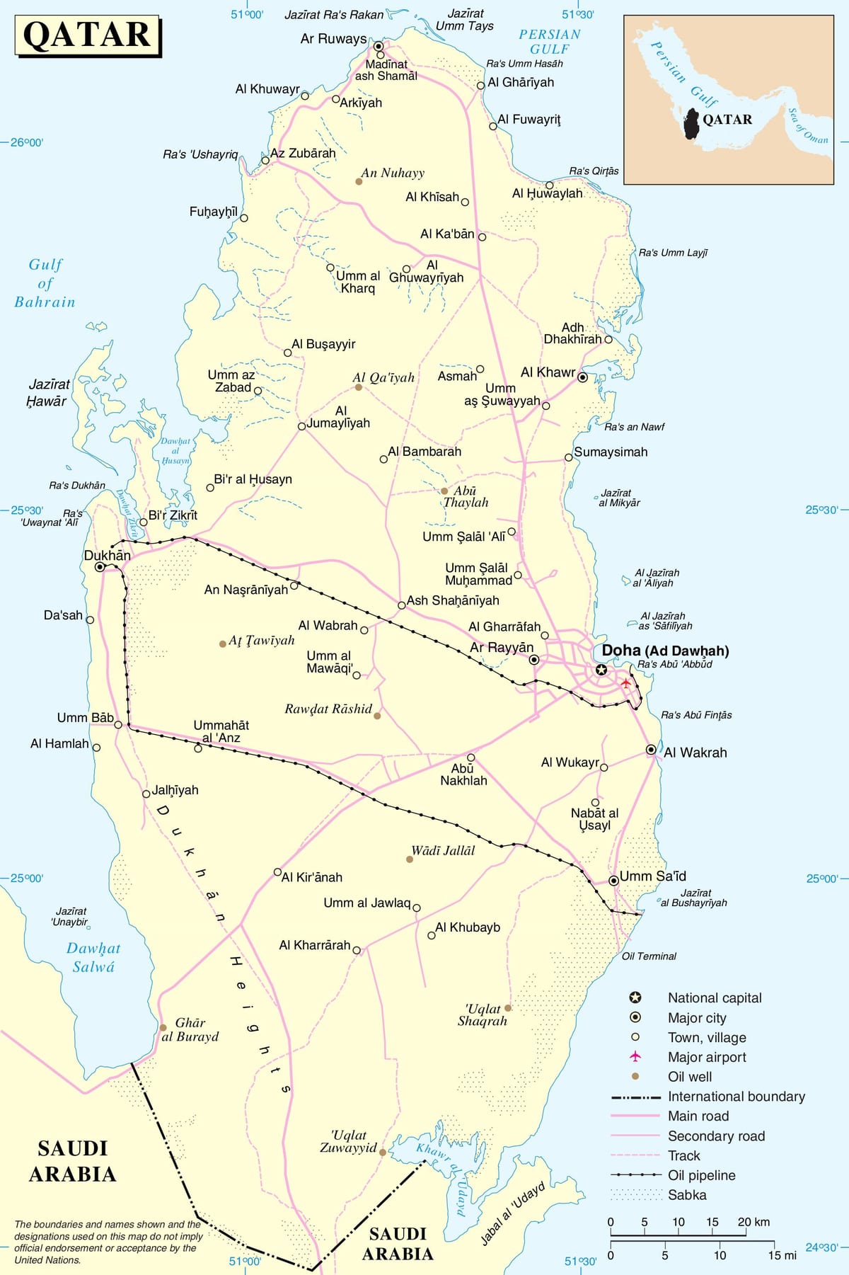 qatar traseu rutier hartă