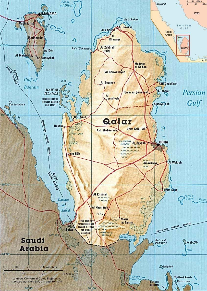 Harta insulele qatar 
