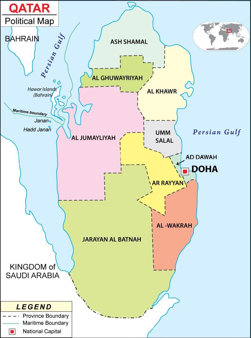 harta qatar regiune