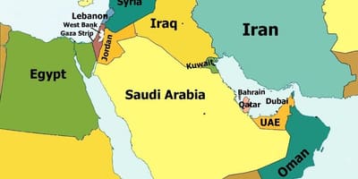 Harta qatar și țările din jur