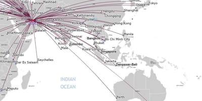 Qatar airlines hartă