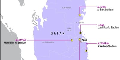 Harta qatar cupa mondială stadioane 