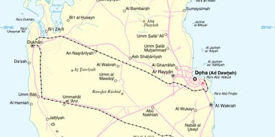 Qatar traseu rutier hartă
